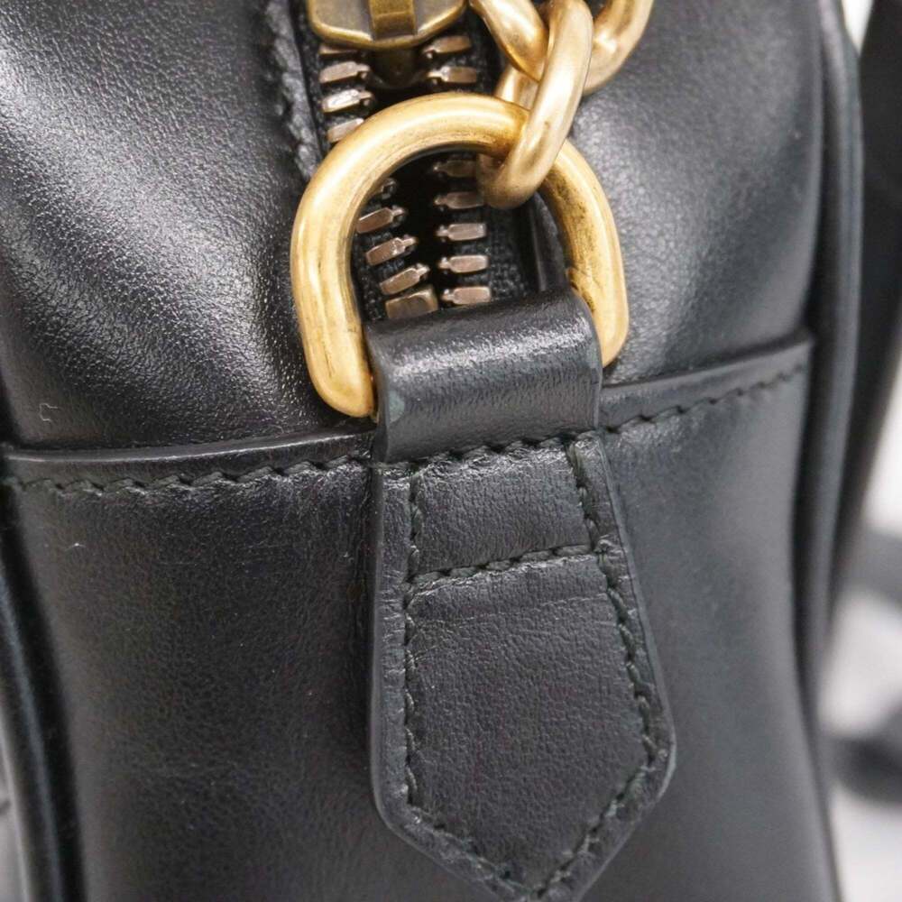 GUCCI Black Leather GG Marmont Shoulder Bag - Picture 8 of 13